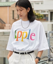Chick（チック）の「Apple Colorful Print Big Silhouette T-Shirt / Apple カラフル プリント ビッグシルエット Tシャツ 半袖 クルーネック オーバーサイズ プリントTシャツ レディース メンズ 2026年 夏 夏服（Tシャツ/カットソー）」