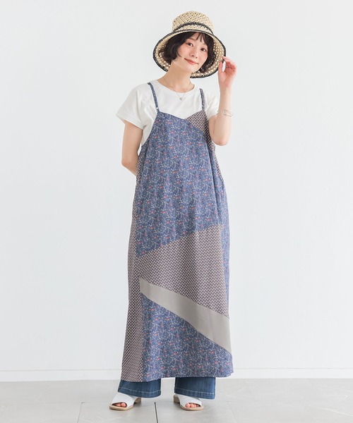 n'OrLABEL(ノアールレーベル)の「『柄切り替えキャミワンピース』(ワンピース・レディース・ブルー/ブラック・1/2)」の16枚目の写真