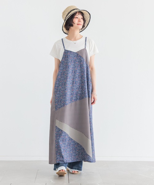 n'OrLABEL(ノアールレーベル)の「『柄切り替えキャミワンピース』(ワンピース・レディース・ブルー/ブラック・1/2)」の14枚目の写真