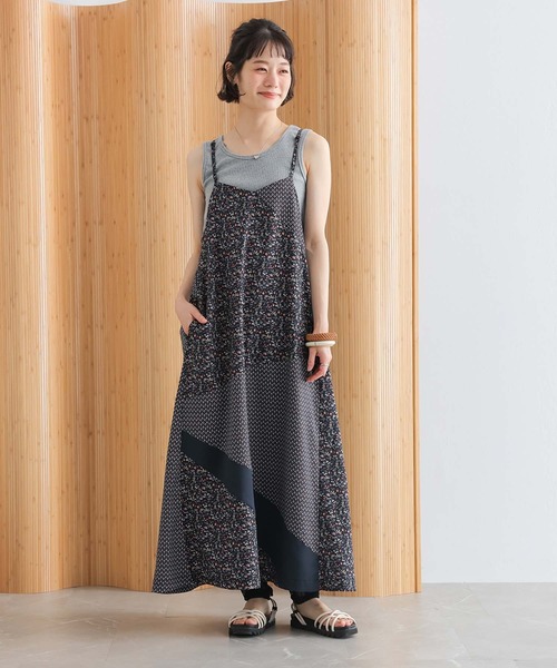 n'OrLABEL(ノアールレーベル)の「『柄切り替えキャミワンピース』(ワンピース・レディース・ブルー/ブラック・1/2)」の4枚目の写真