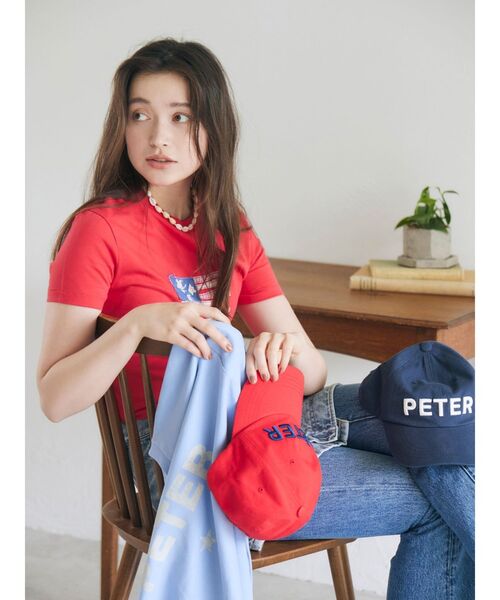 Ungrid（アングリッド）の「MY NAME IS PETER別注 (W) USA FLAG APPLIQUE T-SHIRTS（Tシャツ/カットソー・レディース・レッド・FREE）」の5枚目の写真