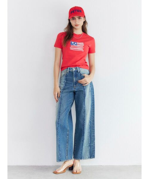 Ungrid（アングリッド）の「MY NAME IS PETER別注 (W) USA FLAG APPLIQUE T-SHIRTS（Tシャツ/カットソー・レディース・レッド・FREE）」の6枚目の写真