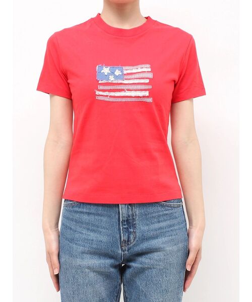 Ungrid（アングリッド）の「MY NAME IS PETER別注 (W) USA FLAG APPLIQUE T-SHIRTS（Tシャツ/カットソー・レディース・レッド・FREE）」の7枚目の写真