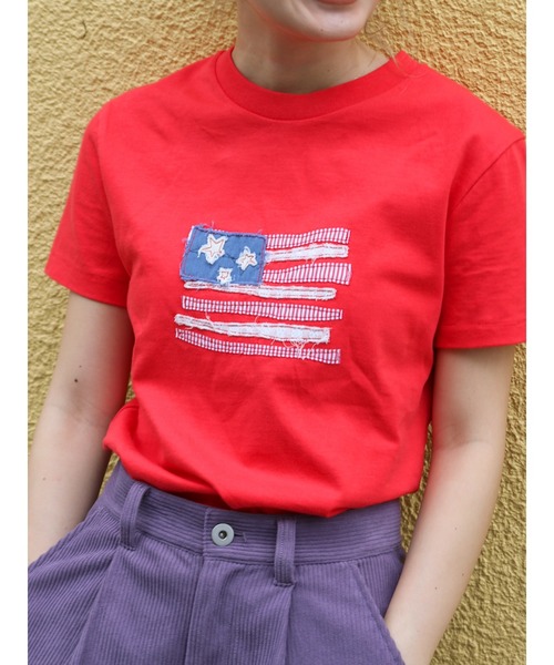 Ungrid（アングリッド）の「MY NAME IS PETER別注 (W) USA FLAG APPLIQUE T-SHIRTS（Tシャツ/カットソー・レディース・レッド・FREE）」の20枚目の写真