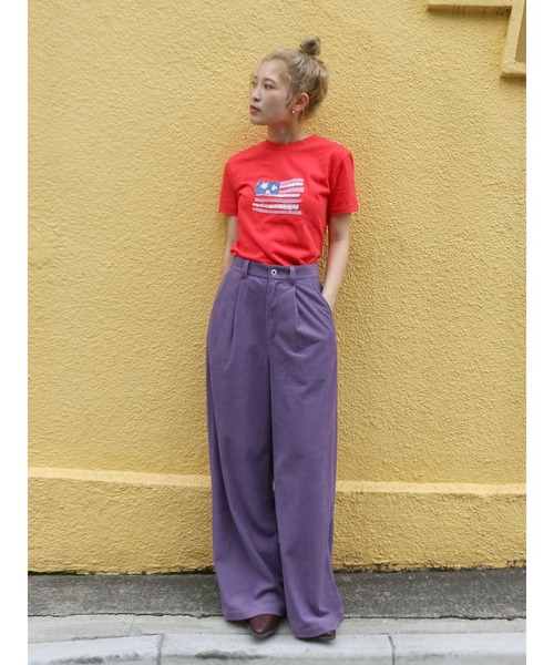 Ungrid（アングリッド）の「MY NAME IS PETER別注 (W) USA FLAG APPLIQUE T-SHIRTS（Tシャツ/カットソー・レディース・レッド・FREE）」の19枚目の写真