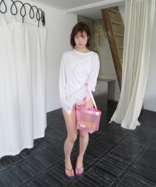 FUN FROM FUN(ファンフロムファン)の「Mesh Basket Bag, Pink(トートバッグ・レディース・その他・OS)」の4枚目の写真