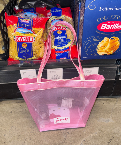 FUN FROM FUN(ファンフロムファン)の「Mesh Basket Bag, Pink(トートバッグ・レディース・その他・OS)」の5枚目の写真
