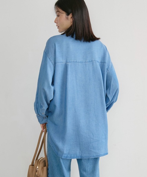 Doux archives(ドゥアルシーヴ)の「【26AW EC先行予約】ソフトデニム3WAYボウタイシャツ(シャツ/ブラウス・レディース・ブルー/チャコールグレー/サックスブルー・FREE)」の5枚目の写真