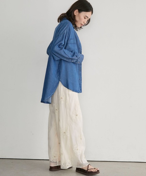 Doux archives(ドゥアルシーヴ)の「【26AW EC先行予約】ソフトデニム3WAYボウタイシャツ(シャツ/ブラウス・レディース・ブルー/チャコールグレー/サックスブルー・FREE)」の10枚目の写真