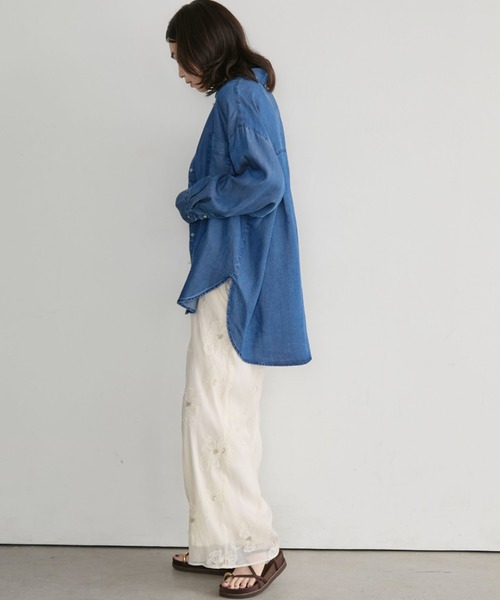 Doux archives(ドゥアルシーヴ)の「【26AW EC先行予約】ソフトデニム3WAYボウタイシャツ(シャツ/ブラウス・レディース・ブルー/チャコールグレー/サックスブルー・FREE)」の12枚目の写真