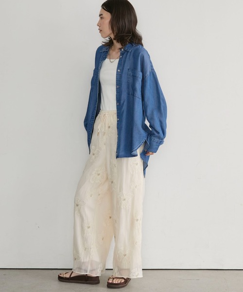 Doux archives(ドゥアルシーヴ)の「【26AW EC先行予約】ソフトデニム3WAYボウタイシャツ(シャツ/ブラウス・レディース・ブルー/チャコールグレー/サックスブルー・FREE)」の13枚目の写真