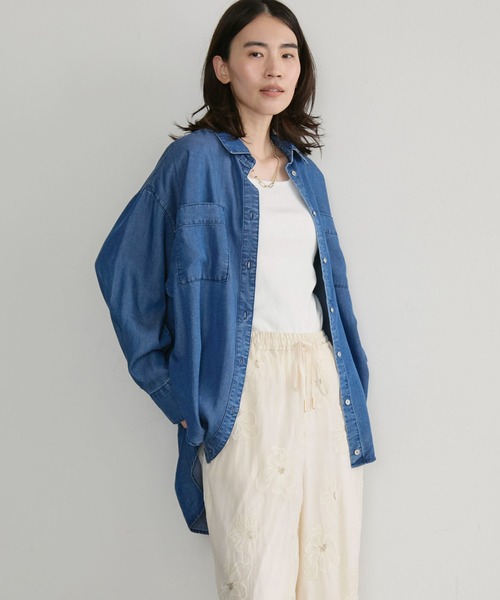 Doux archives(ドゥアルシーヴ)の「【26AW EC先行予約】ソフトデニム3WAYボウタイシャツ(シャツ/ブラウス・レディース・ブルー/チャコールグレー/サックスブルー・FREE)」の17枚目の写真