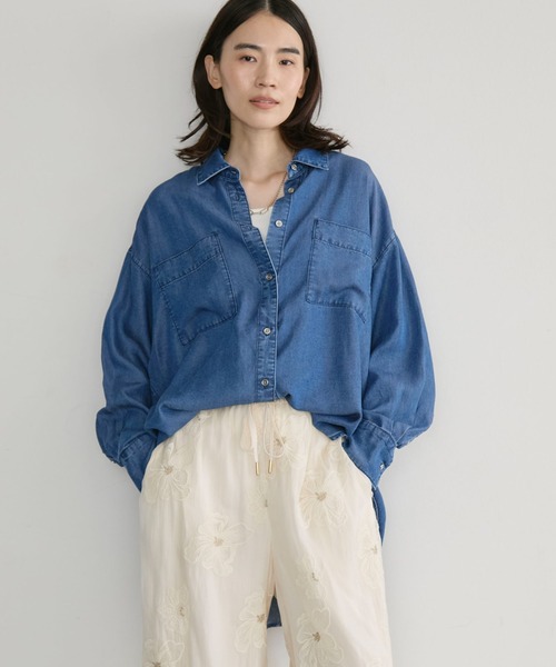 Doux archives(ドゥアルシーヴ)の「【26AW EC先行予約】ソフトデニム3WAYボウタイシャツ(シャツ/ブラウス・レディース・ブルー/チャコールグレー/サックスブルー・FREE)」の19枚目の写真