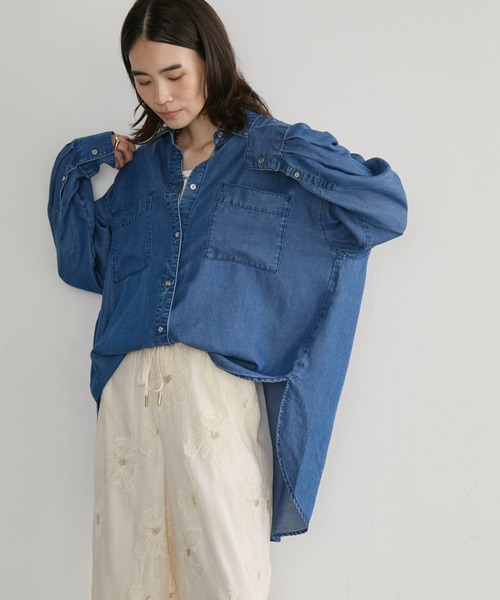 Doux archives(ドゥアルシーヴ)の「【26AW EC先行予約】ソフトデニム3WAYボウタイシャツ(シャツ/ブラウス・レディース・ブルー/チャコールグレー/サックスブルー・FREE)」の21枚目の写真