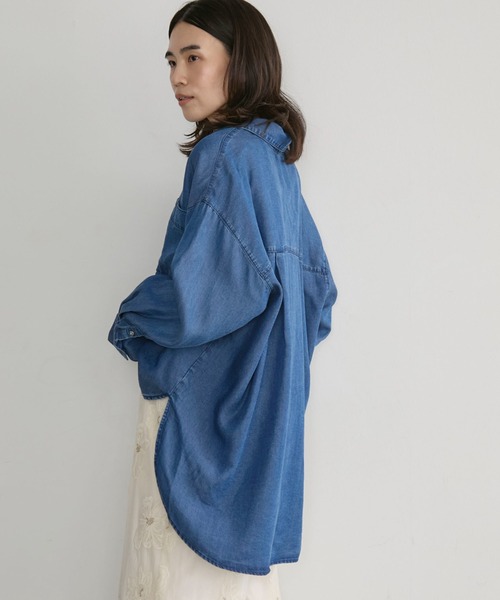 Doux archives(ドゥアルシーヴ)の「【26AW EC先行予約】ソフトデニム3WAYボウタイシャツ(シャツ/ブラウス・レディース・ブルー/チャコールグレー/サックスブルー・FREE)」の22枚目の写真