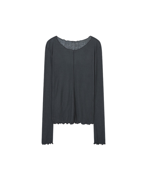 MORVE13(モルブ13)の「シアーウェーブライニングTシャツ(ピュアグレー)(Tシャツ/カットソー・レディース・ライトパープル/ミント/ダークグレー/スカイブルー/ライトグレー・FREE)」の3枚目の写真