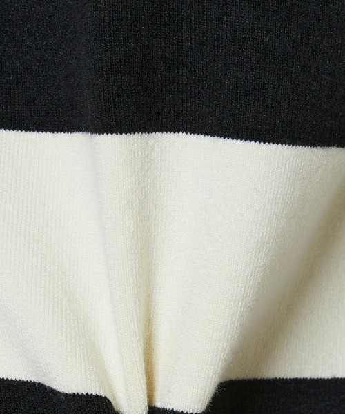 DOUBLE STANDARD CLOTHING(ダブルスタンダードクロージング)の「リップボーダー天竺ニット(ニット/セーター・レディース・ホワイト×ブラック/ブラック・36/38)」の11枚目の写真