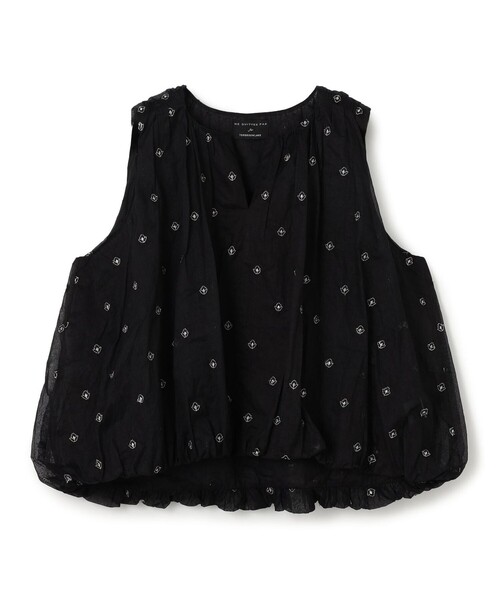 NE QUITTEZ PAS!(ヌキテパ)の「【別注】ne Quittez pas BLACK DOUBLE ORGANZA ノースリーブ トップス(シャツ/ブラウス・レディース・ブラック系その他・FREE)」の1枚目の写真
