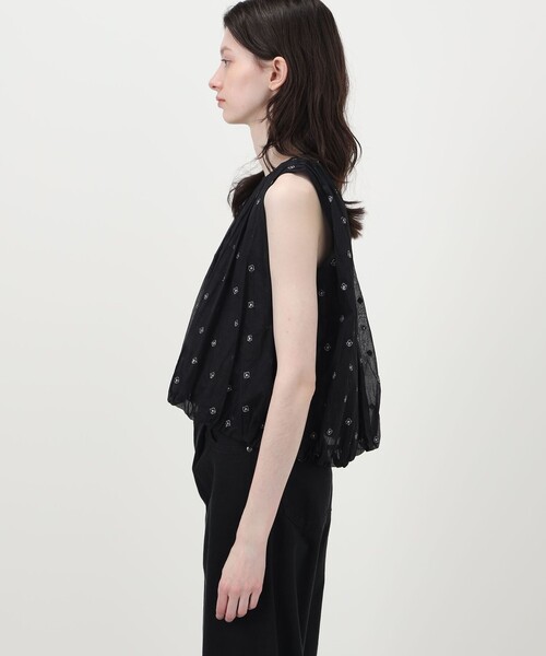 NE QUITTEZ PAS!(ヌキテパ)の「【別注】ne Quittez pas BLACK DOUBLE ORGANZA ノースリーブ トップス(シャツ/ブラウス・レディース・ブラック系その他・FREE)」の5枚目の写真