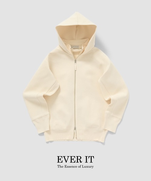 ESTNATION(エストネーション)の「ESTNATION / ミラノリブ フーディーブルゾン <EVER IT>(パーカー・メンズ・ブラック/オフホワイト/チャコールグレー・MEDIUM/LARGE/X-LARGE)」の2枚目の写真