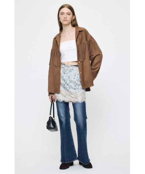 MOUSSY(マウジー)の「【26年AW新作】【セットアップ対応】F/SUEDE FRINGE シャツ(シャツ/ブラウス・レディース・ベージュ/チャコールグレー・1/2)」の12枚目の写真