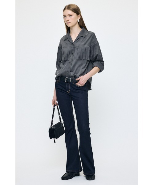 MOUSSY(マウジー)の「【26年AW新作】【セットアップ対応】F/SUEDE FRINGE シャツ(シャツ/ブラウス・レディース・ベージュ/チャコールグレー・1/2)」の18枚目の写真