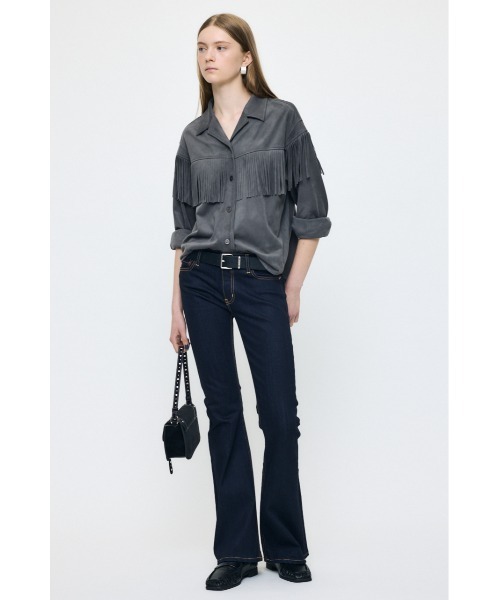 MOUSSY(マウジー)の「【26年AW新作】【セットアップ対応】F/SUEDE FRINGE シャツ(シャツ/ブラウス・レディース・ベージュ/チャコールグレー・1/2)」の21枚目の写真