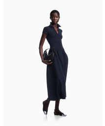 EMPORIO ARMANI | 【エンポリオ アルマーニ】ウィメンズ 半袖ミディワンピース ダブルビスコースクレープ ドレス(ワンピース)