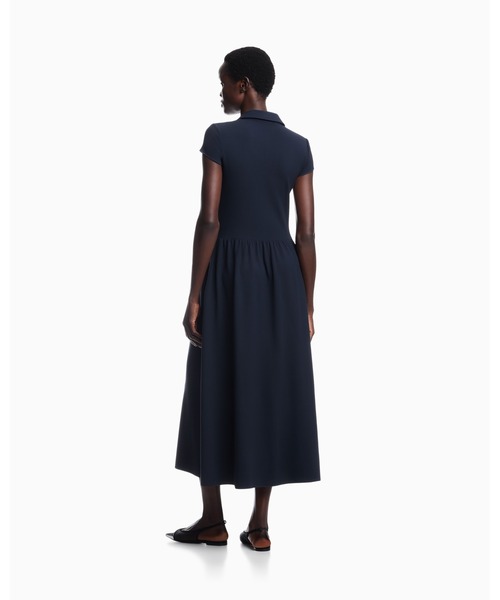 EMPORIO ARMANI(エンポリオアルマーニ)の「【エンポリオ アルマーニ】ウィメンズ 半袖ミディワンピース ダブルビスコースクレープ ドレス(ワンピース・レディース・ネイビー・38/36/42/40)」の5枚目の写真
