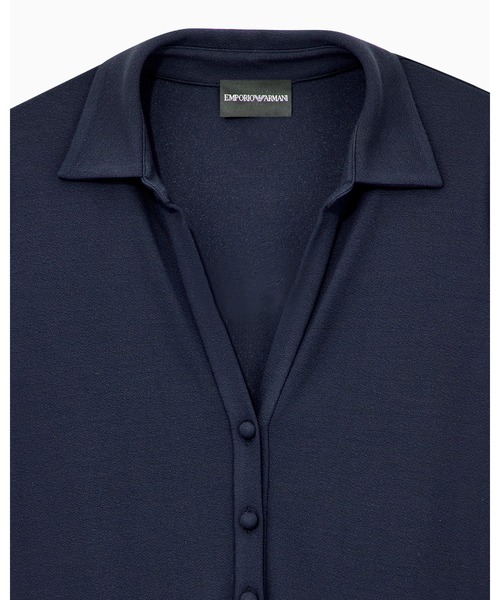 EMPORIO ARMANI(エンポリオアルマーニ)の「【エンポリオ アルマーニ】ウィメンズ 半袖ミディワンピース ダブルビスコースクレープ ドレス(ワンピース・レディース・ネイビー・38/36/42/40)」の6枚目の写真