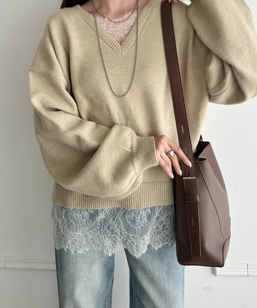 MYMOOD.(マイムード)の「PU仕切り付きスクエアトート ショルダーバッグ(ショルダーバッグ・レディース・ダークブラウン/ライトベージュ/ブラック・FREE)」の21枚目の写真