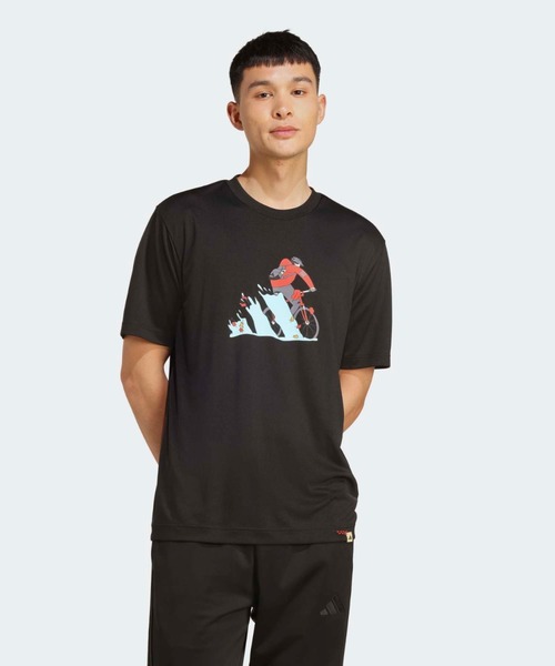 adidas(アディダス)の「クライマクール ドゥードル ハント バイク グラフィック Tシャツ / アディダス adidas(Tシャツ/カットソー・メンズ・ブラック・XX-LARGE/3XL/LARGE/MEDIUM/SMALL/X-LARGE/X-SMALL)」の1枚目の写真