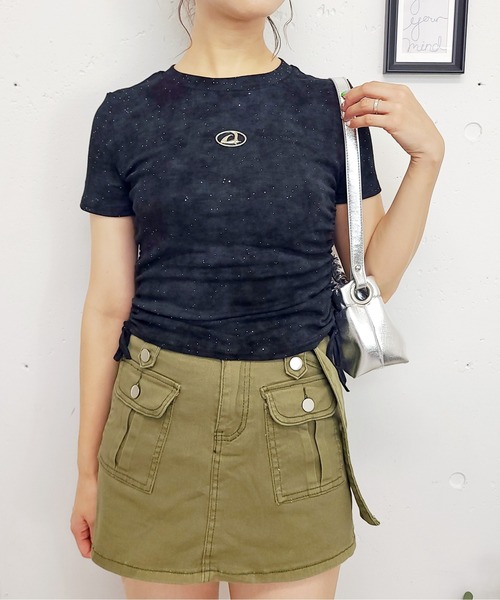 FUN（ファン）の「ムララメチャームT（Tシャツ/カットソー・レディース・オフホワイト/ブラック/カモフラージュ・FREE）」の2枚目の写真