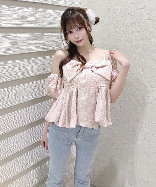 one way(ワンウェイ)の「2WAYバルーンリボントップス(Tシャツ/カットソー・レディース・ブラック/ホワイト/ピンク・FREE)」の14枚目の写真
