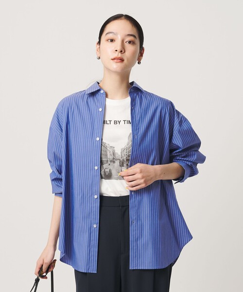 WEB限定】ストライプ レギュラーカラー シャツ（シャツ/ブラウス