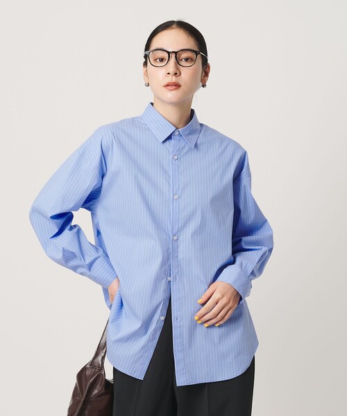 BEAUTY&YOUTH UNITED ARROWS(ビューティーアンドユースユナイテッドアローズ)の「【WEB限定】ストライプ レギュラーカラー シャツ(シャツ/ブラウス・レディース・コバルトブルー/ライトブルー/ホワイト・FREE)」の4枚目の写真