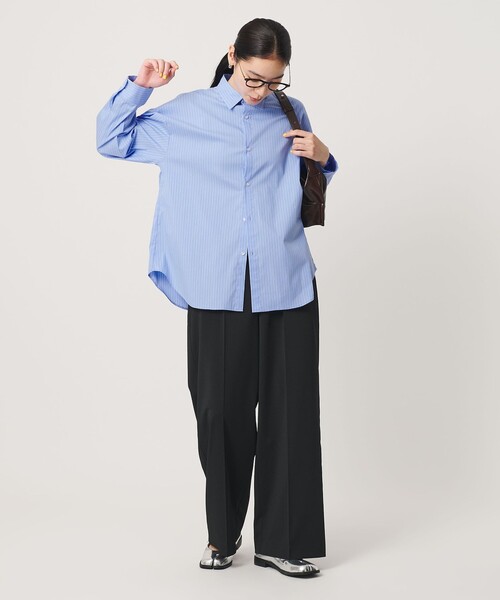 BEAUTY&YOUTH UNITED ARROWS(ビューティーアンドユースユナイテッドアローズ)の「【WEB限定】ストライプ レギュラーカラー シャツ(シャツ/ブラウス・レディース・コバルトブルー/ライトブルー/ホワイト・FREE)」の6枚目の写真
