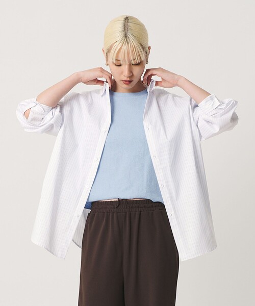BEAUTY&YOUTH UNITED ARROWS(ビューティーアンドユースユナイテッドアローズ)の「【WEB限定】ストライプ レギュラーカラー シャツ(シャツ/ブラウス・レディース・コバルトブルー/ライトブルー/ホワイト・FREE)」の7枚目の写真