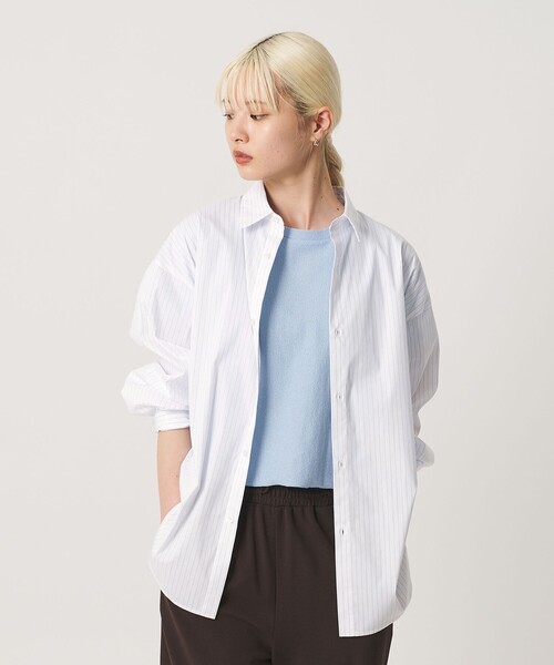 BEAUTY&YOUTH UNITED ARROWS(ビューティーアンドユースユナイテッドアローズ)の「【WEB限定】ストライプ レギュラーカラー シャツ(シャツ/ブラウス・レディース・コバルトブルー/ライトブルー/ホワイト・FREE)」の8枚目の写真
