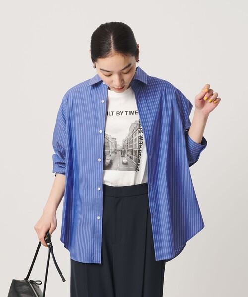 BEAUTY&YOUTH UNITED ARROWS(ビューティーアンドユースユナイテッドアローズ)の「【WEB限定】ストライプ レギュラーカラー シャツ(シャツ/ブラウス・レディース・コバルトブルー/ライトブルー/ホワイト・FREE)」の12枚目の写真