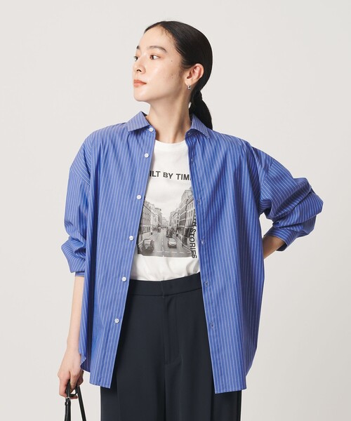 BEAUTY&YOUTH UNITED ARROWS(ビューティーアンドユースユナイテッドアローズ)の「【WEB限定】ストライプ レギュラーカラー シャツ(シャツ/ブラウス・レディース・コバルトブルー/ライトブルー/ホワイト・FREE)」の13枚目の写真