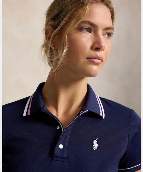 RLX GOLF(アールエルエックスゴルフ)の「テーラード フィット ジャージー ポロシャツ(ポロシャツ・レディース・ネイビー系1・XS/S/M/L)」の4枚目の写真