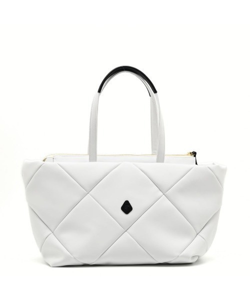 CLEDRAN（クレドラン）の「【PU×本革 A4対応】CL4030 LOSA PATCHWORK TOTE（トートバッグ・レディース・ブラック/ライトオリーブ/オフホワイト・FREE）」の4枚目の写真