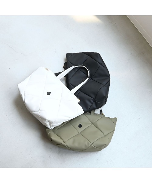 CLEDRAN（クレドラン）の「【PU×本革 A4対応】CL4030 LOSA PATCHWORK TOTE（トートバッグ・レディース・ブラック/ライトオリーブ/オフホワイト・FREE）」の14枚目の写真