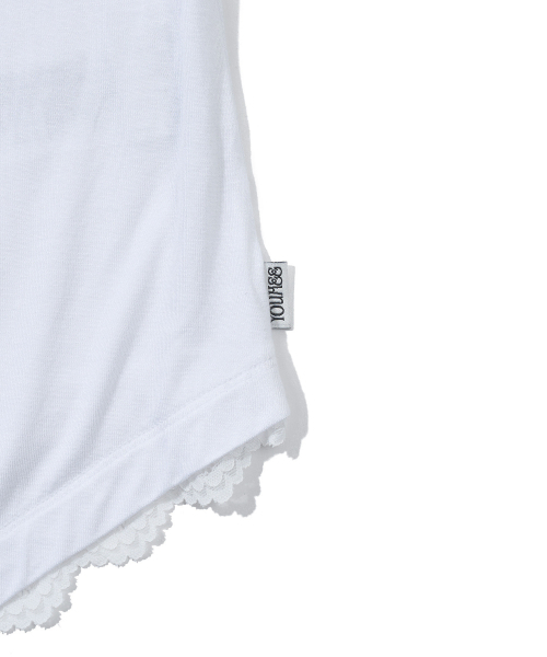 YOUHEE（ユヒ）の「YOUHEE LACE UNBALANCE T-SHIRTS_WHITE（Tシャツ/カットソー・レディース・その他・FREE）」の5枚目の写真