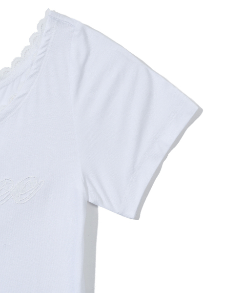 YOUHEE（ユヒ）の「YOUHEE LACE UNBALANCE T-SHIRTS_WHITE（Tシャツ/カットソー・レディース・その他・FREE）」の7枚目の写真