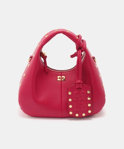 GANNI(ガニー)の「GANNI / ガニー Hobo Mini Studs(ハンドバッグ・レディース・レッド・FREE)」の1枚目の写真