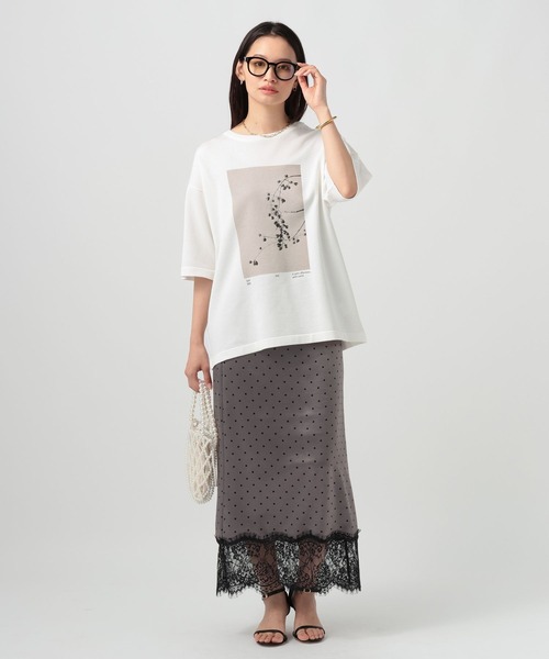 BAYFLOW(ベイフロー)の「フォトプリントニットTシャツ(ニット/セーター・レディース・ピンク/グレー/オフホワイト・FREE)」の8枚目の写真