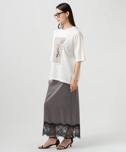 BAYFLOW(ベイフロー)の「フォトプリントニットTシャツ(ニット/セーター・レディース・ピンク/グレー/オフホワイト・FREE)」の4枚目の写真
