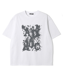 男女共用スプラッターグラフィックTシャツ (O-WHITE) (HC6STA6)